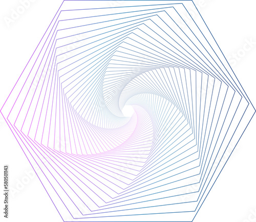 Gradient geometric whirl pattern.