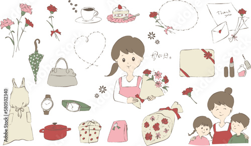 母の日のイラスト　セット
