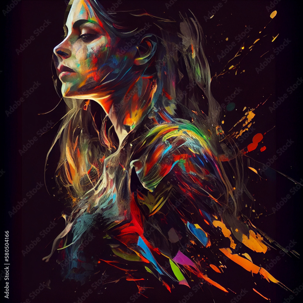 Obraz premium Artistic picture of woman - Generated by AI 