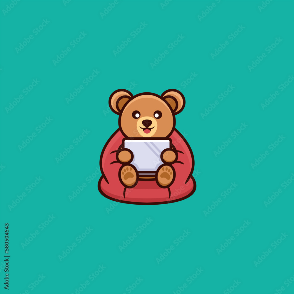 cute bear sitting on a chair