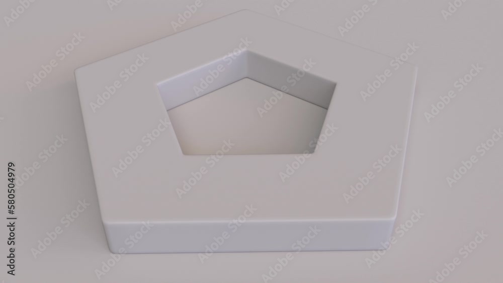 A 3D shot of the pentagon with a white background