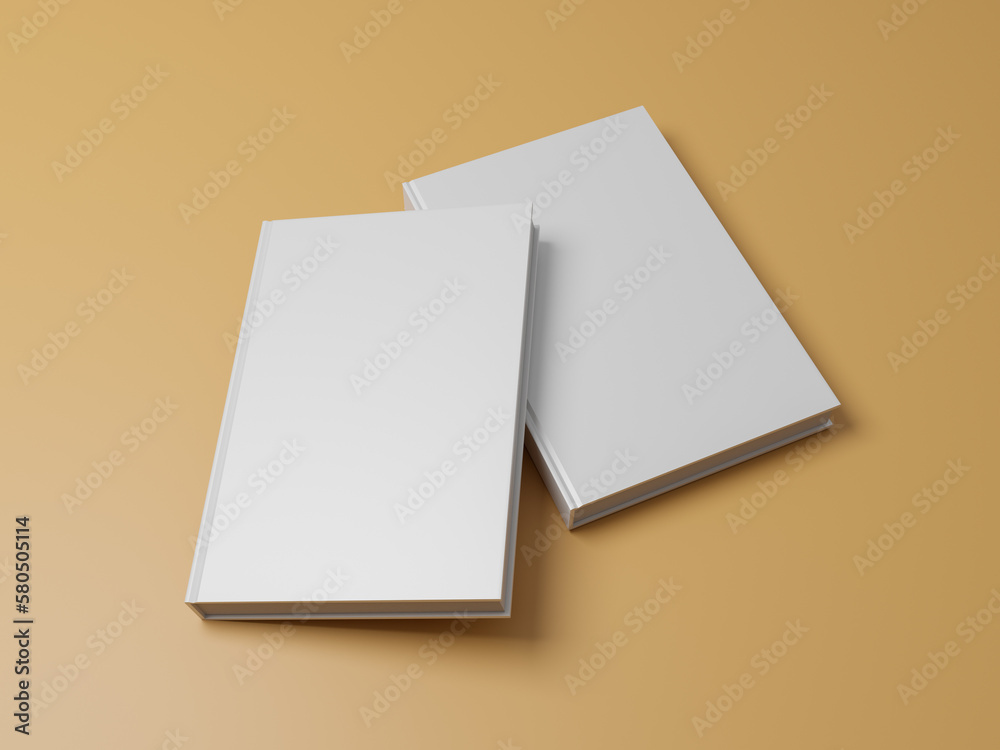 Hardcover blank white book template, isolated brown background
3d rendering Hardcover blank white book template, isolated brown background
3d rendering