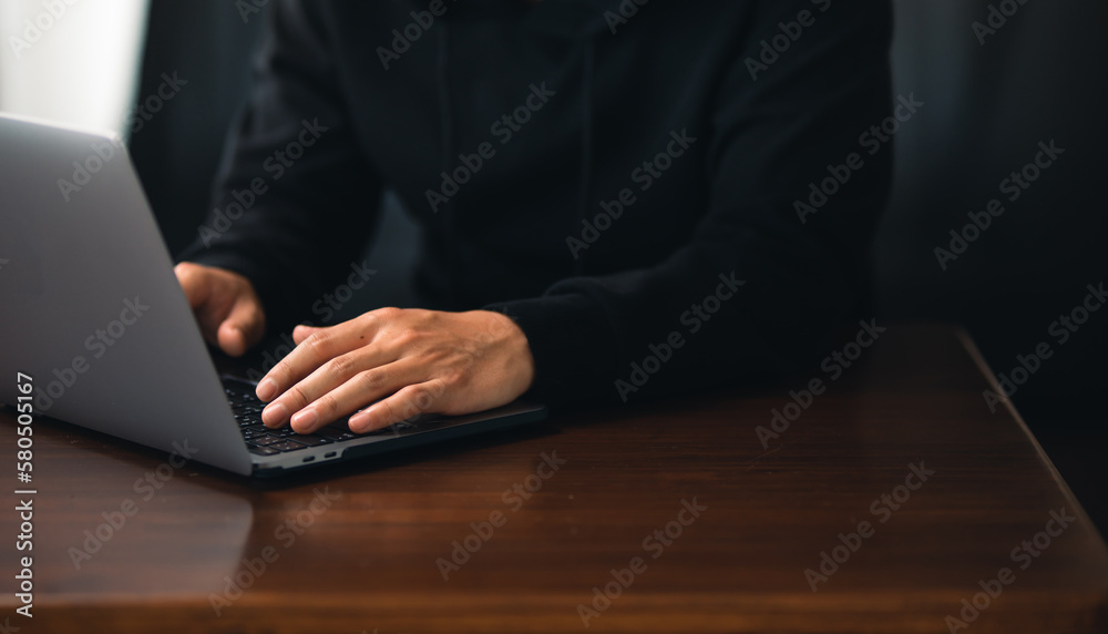 man working on laptop computer at home man working on laptop computer at home
