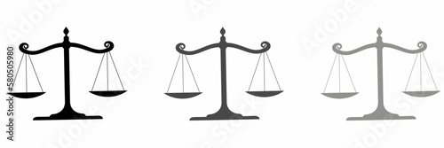Scales of justice icon illustration. Design for business. Stock vector illustration.