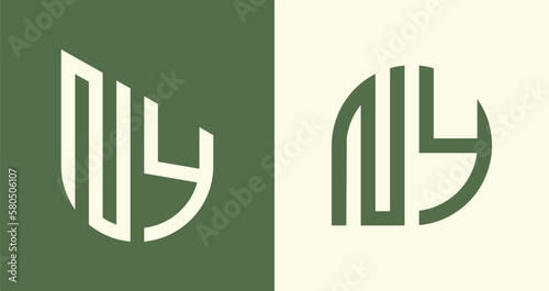 Creative simple Initial Letters NY Logo Designs Bundle.
