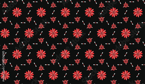 Geometric ethnic pattern seamless flower color oriental.
seamless pattern.Design for fabric,curtain,black background, carpet, shawl,clothing,wrapping, Batik,fabric,handkerchief,Vector illustration.