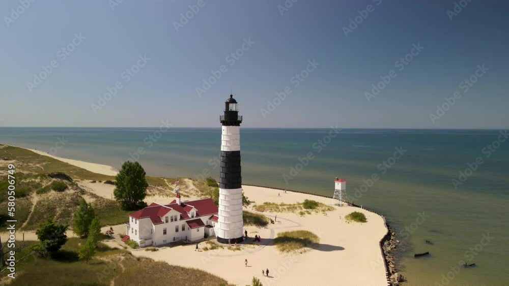 Historic Big Sable Point Lighthouse at Ludington state park in Michigan.