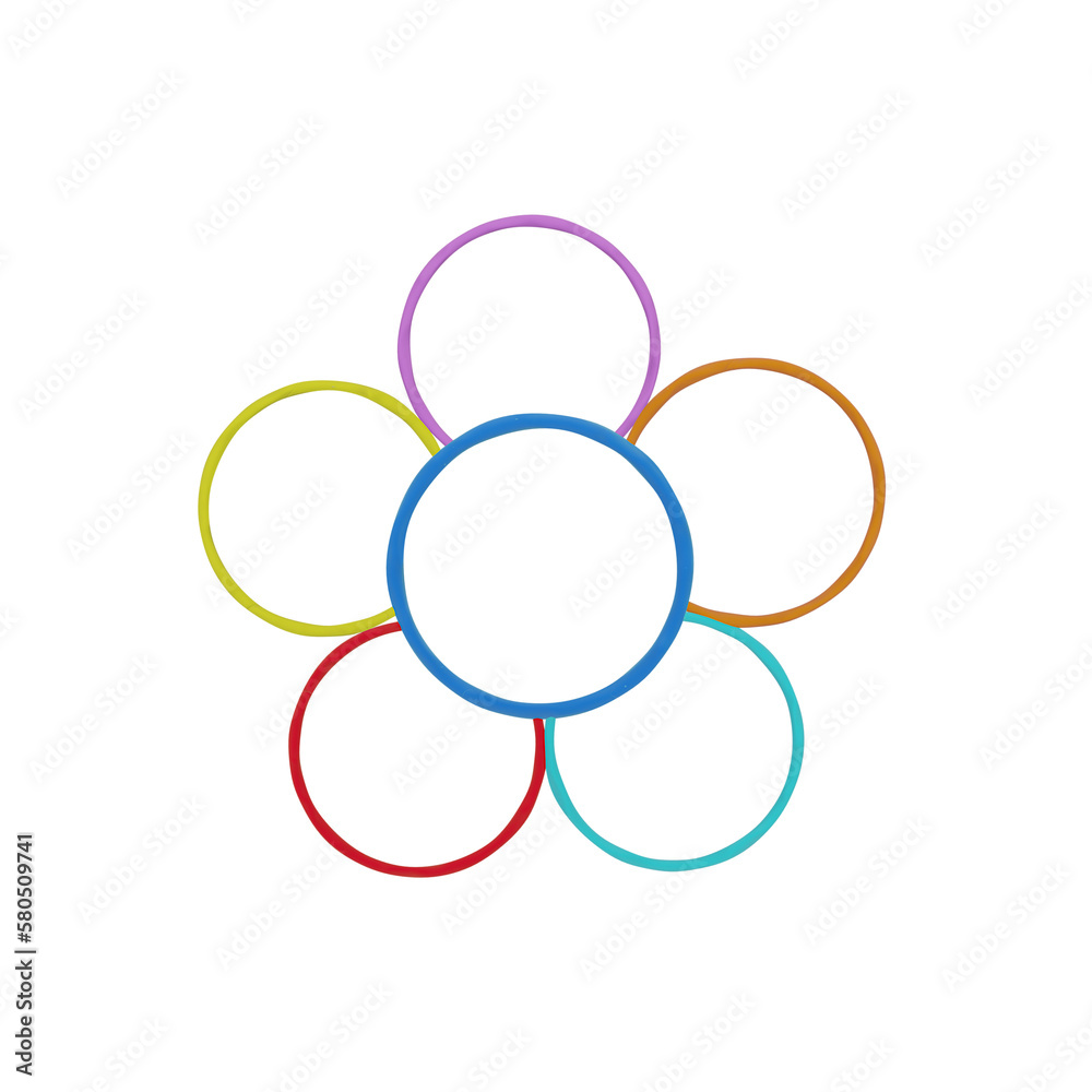 3D illustration Circular infographic, flower shape frame diagram