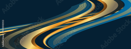 Abstract dark blue gold background vector