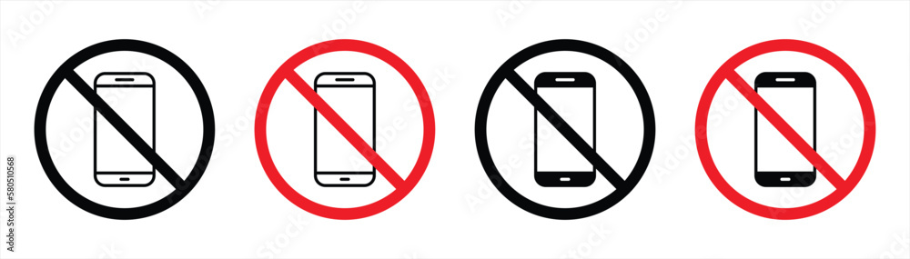 no phone icon set. no use phone icon. turn off phone icon sign symbol collections, vector illustration no phone icon set. no use phone icon. turn off phone icon sign symbol collections, vector illustration