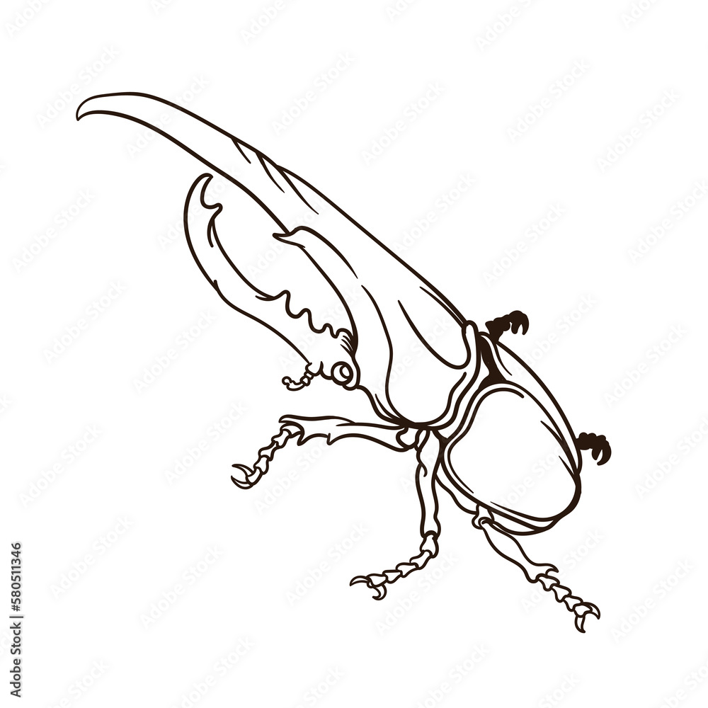 Sticker Illustration Of The Hercules Beetle Outline Design Stock Vector sticker-illustration-of-the-hercules-beetle-outline-design-stock-vector
