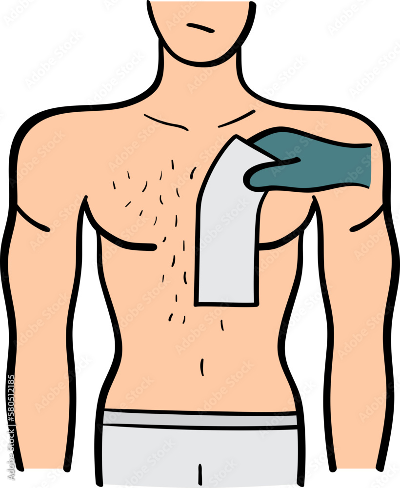 Fototapeta premium Chest wax decorative design element for website, presentation, flyer, brochure, printing, application. illustration style