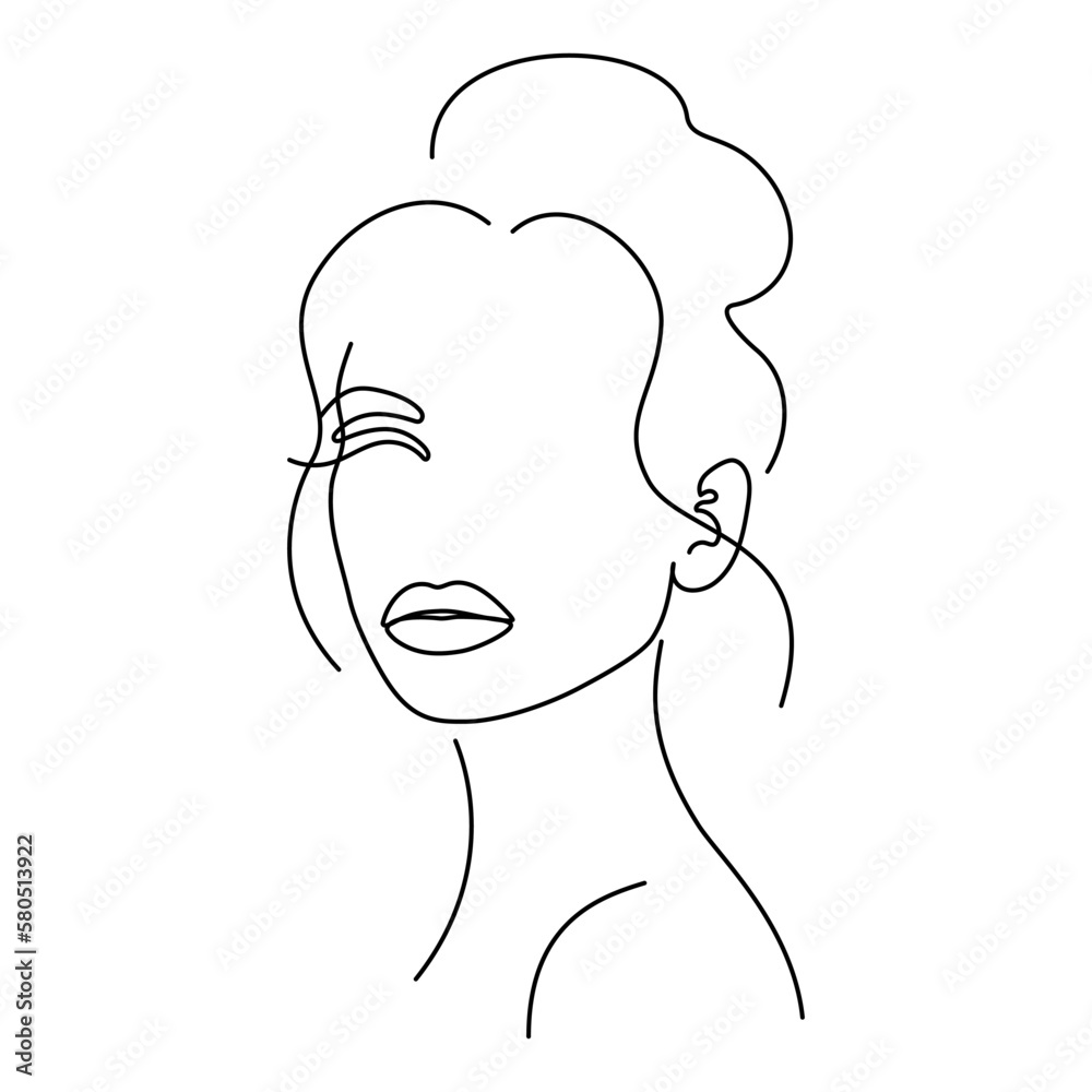 Modern line art abstract female vector portrait Modern line art abstract female vector portrait