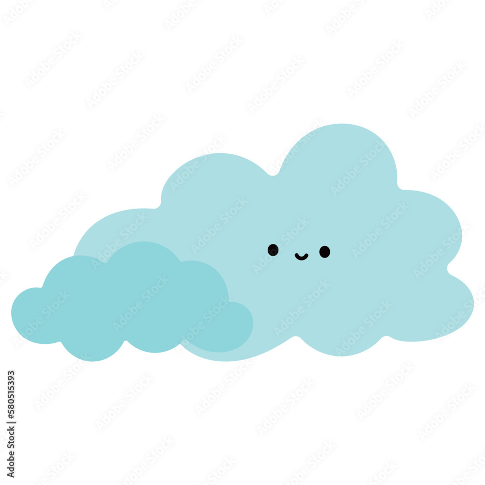 シンプルでかわいい雲のキャラクター イラスト素材 シンプルでかわいい雲のキャラクター イラスト素材