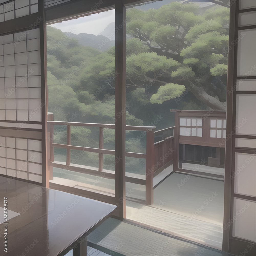 Fototapeta premium The Mountain Village Inn created with Generative AI