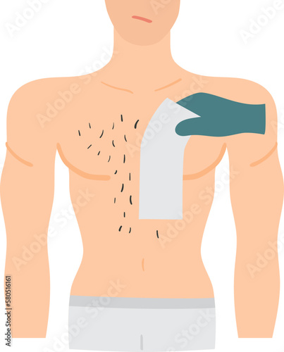 Chest wax spa illustration