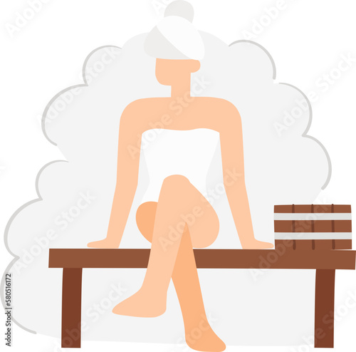 Steam bath spa illustration