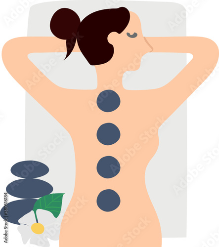 Hot stone spa illustration