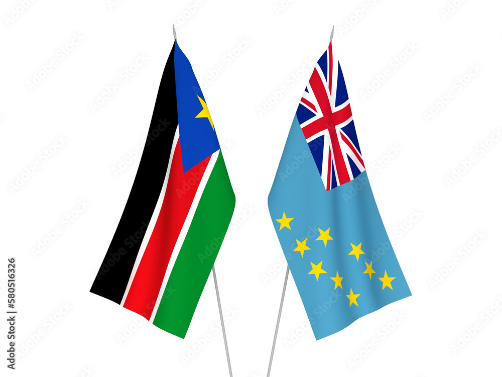 Republic of South Sudan and Tuvalu flags
