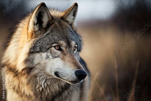 canis lupus  canis lupus  gray wolf. Generative AI