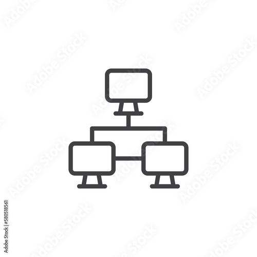 Local network server line icon