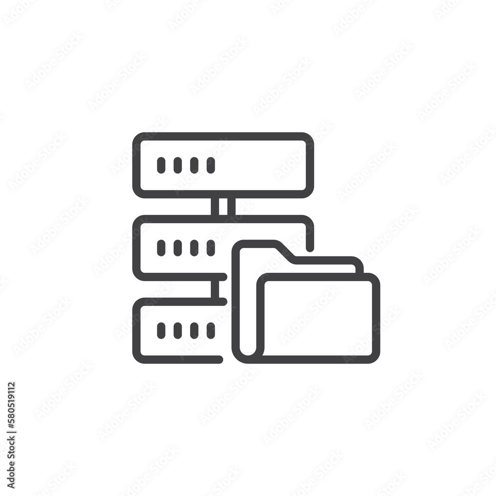 Fototapeta premium Data server folder line icon