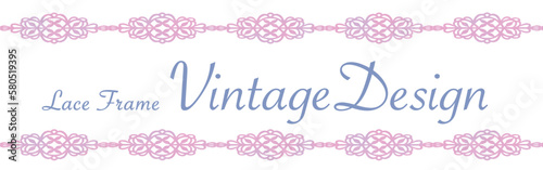 アンティークなレース素材を使ったデザイン。水彩風、ベクター素材