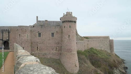 Fort La Latte, a medieval castle from the XIVe century by the sea, Brittany, France photo