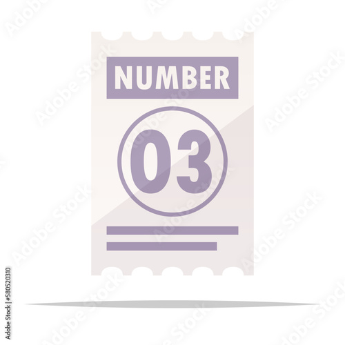 Queue number ticket vector isolated illustration