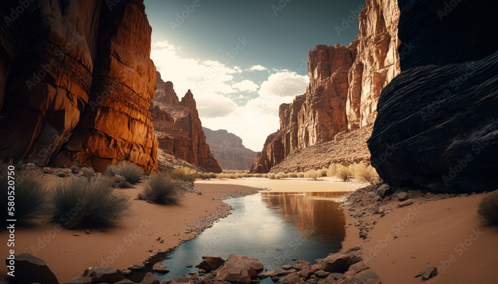 Photorealistic ai artwork of grand canyon national park. Generative ai.