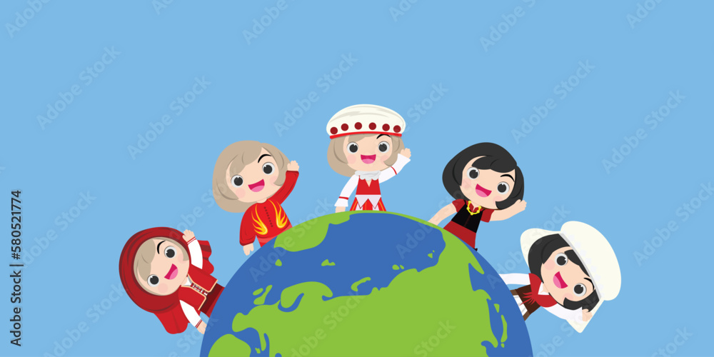 kid international of different colors of skin, different races, around the planet kid international of different colors of skin, different races, around the planet