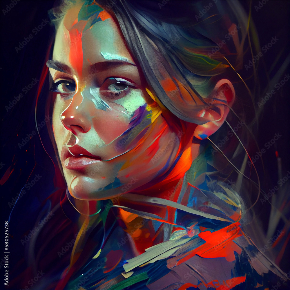 Woman artistic paint - AI generated image - Unrelated to real people