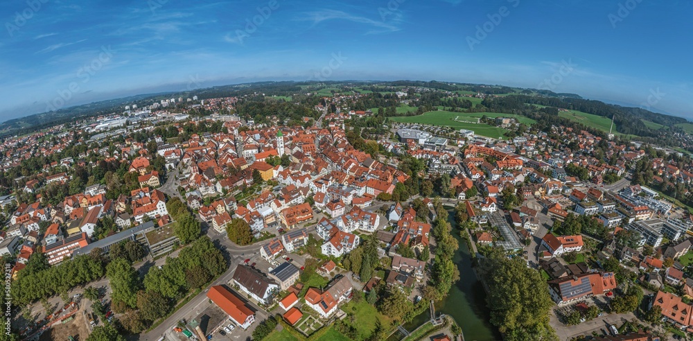 Panorama-Ausblick auf Wangen im Württembergischen Allgäu