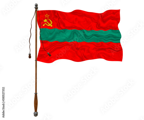 National flag of Transnistria. Background with flag of Transnistria