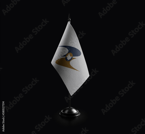 Small national flag of the Eurasian Economic Union on a black background photo