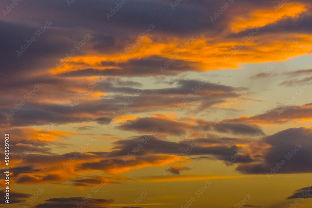 colorful clouds at the sky during sundown in the winter