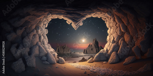 Heart-shaped cave