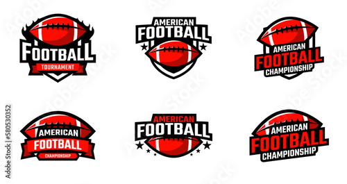 American football sport collections with badge or emblem style