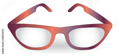 realistic eye glasses isolated on white background