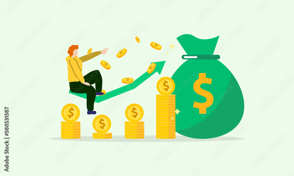 increase in revenue, business, financial strategy, profit vector design. increase in revenue, business, financial strategy, profit vector design.