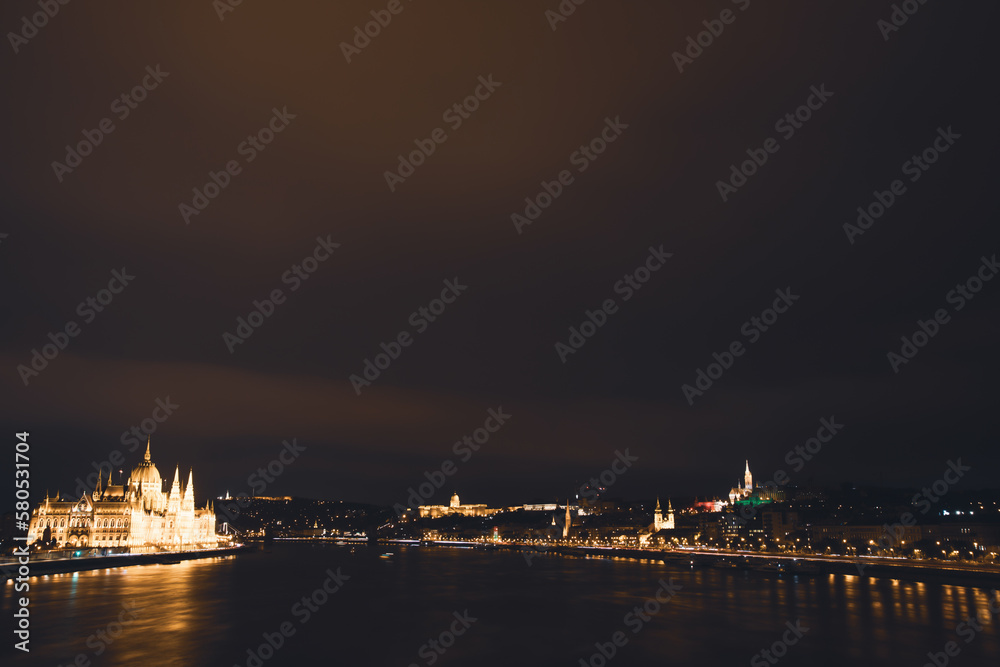 Budapest night view.