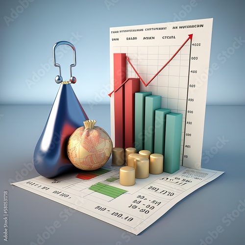 Global Recession Disaster Illustration in trendy design style Global business downfall with world map and falling arrow Perfect for many purposes design material you need made with generative ai photo