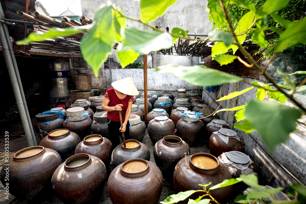 Traditional "soy sauce" food production facility in Nghe An province