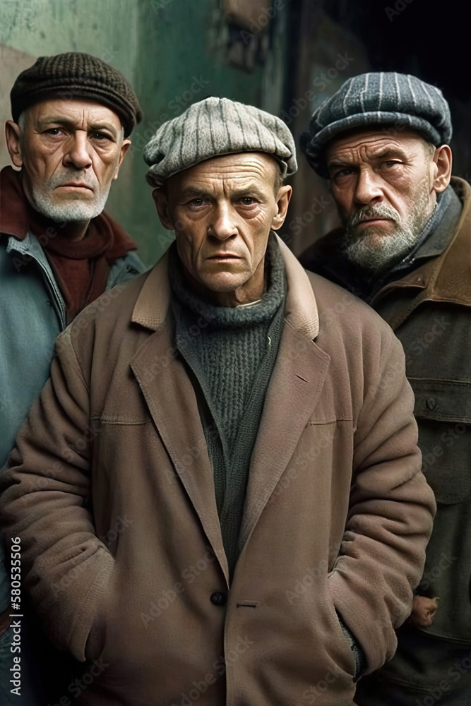 three pensioners, best friends, long winter clothes, life after work