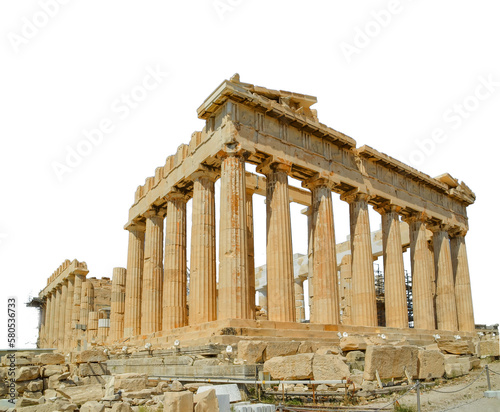 parthenon athens greece isolated for background photo