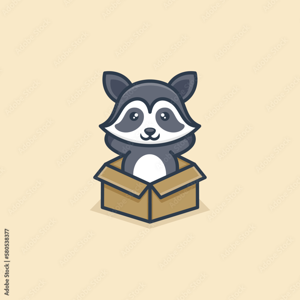 Cute Raccoon Logo Design