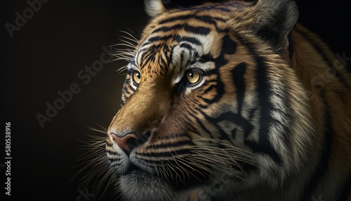 Tigre dans la nature, portrait d'animal sauvage, ia générative 4
