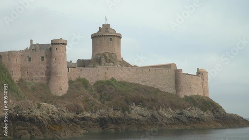 Fort La Latte, a medieval castle from the XIVe century by the sea, Brittany, France photo