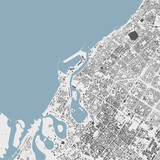 Sharjah vector map. Detailed map of Sharjah city administrative area. Cityscape urban panorama.