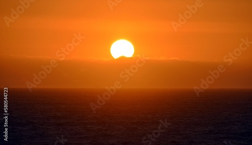 seascape with a beautiful sunset over the Atlantic Ocean © lehmannw